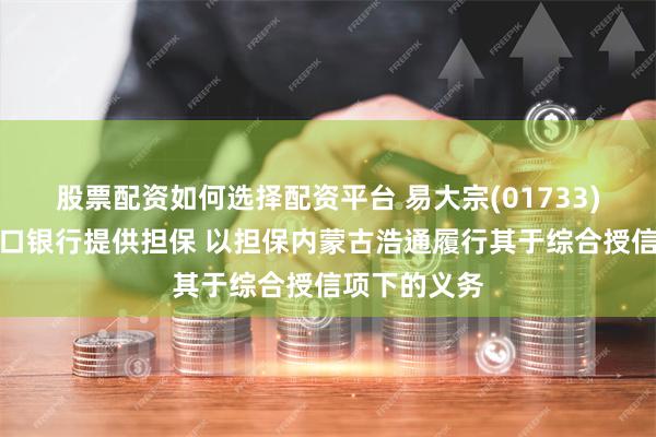 股票配资如何选择配资平台 易大宗(01733)向中国进出口银行提供担保 以担保内蒙古浩通履行其于综合授信项下的义务