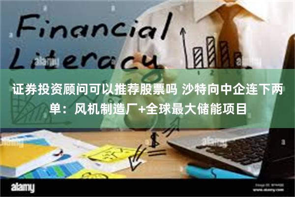 证券投资顾问可以推荐股票吗 沙特向中企连下两单：风机制造厂+全球最大储能项目