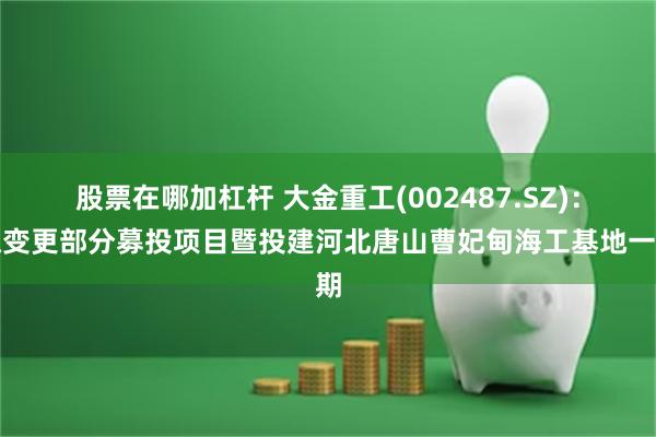 股票在哪加杠杆 大金重工(002487.SZ)：拟变更部分募投项目暨投建河北唐山曹妃甸海工基地一期