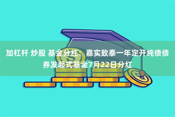 加杠杆 炒股 基金分红：嘉实致泰一年定开纯债债券发起式基金7月22日分红