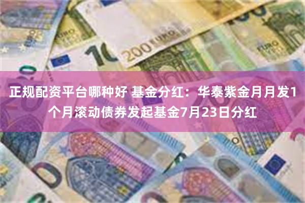 正规配资平台哪种好 基金分红：华泰紫金月月发1个月滚动债券发起基金7月23日分红